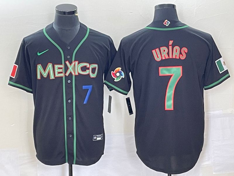 Men 2023 World Cub Mexico #7 Urias Black green Nike MLB Jersey3->more jerseys->MLB Jersey
